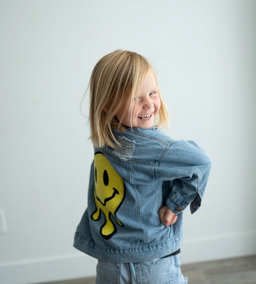 Kid's SMILEY DRIP Denim Jacket