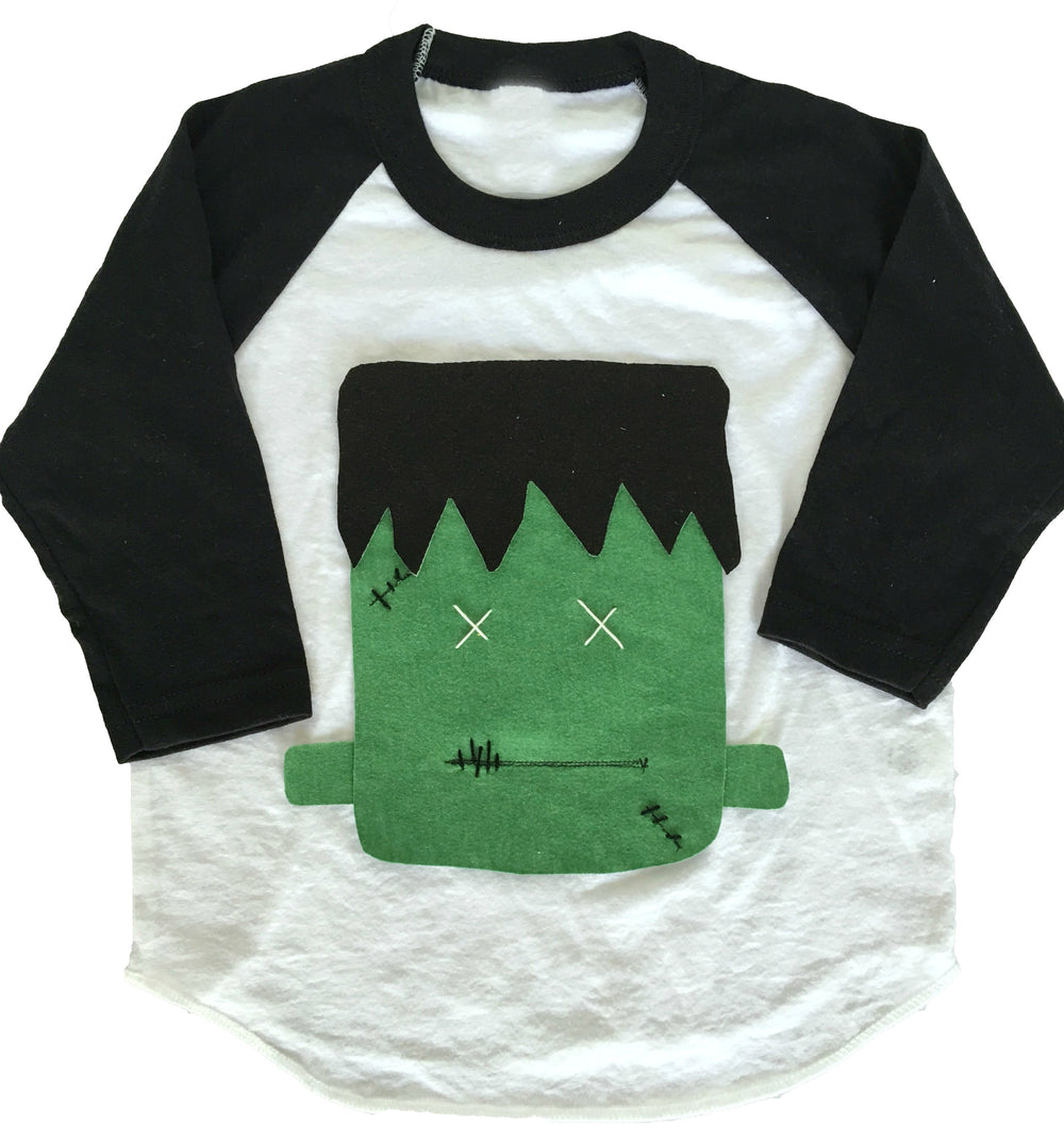 Kid's Halloween FRANKENSTEIN raglan T-Shirt