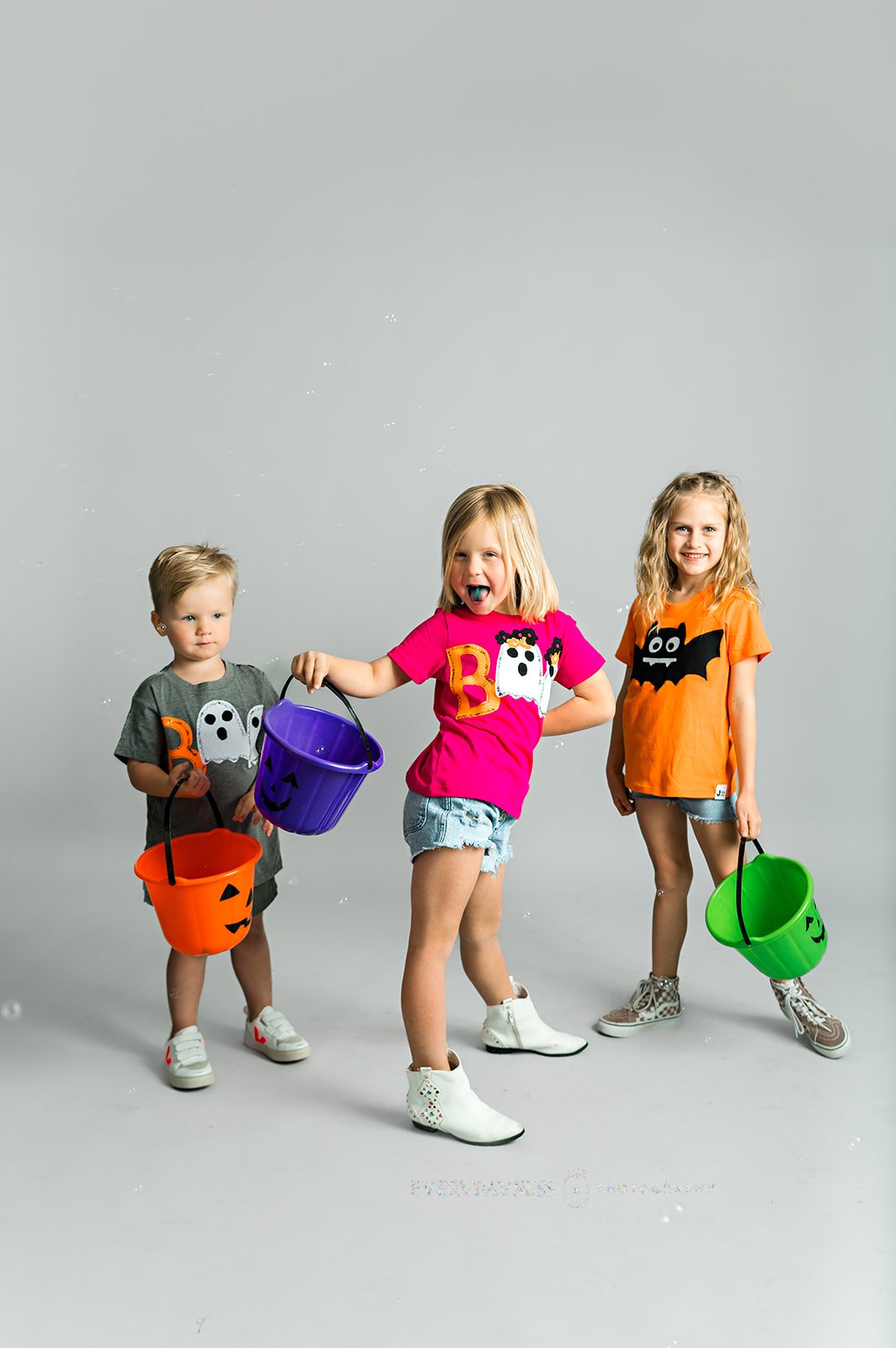 Kids dressed in the Halloween collections tees. Grab yours today!